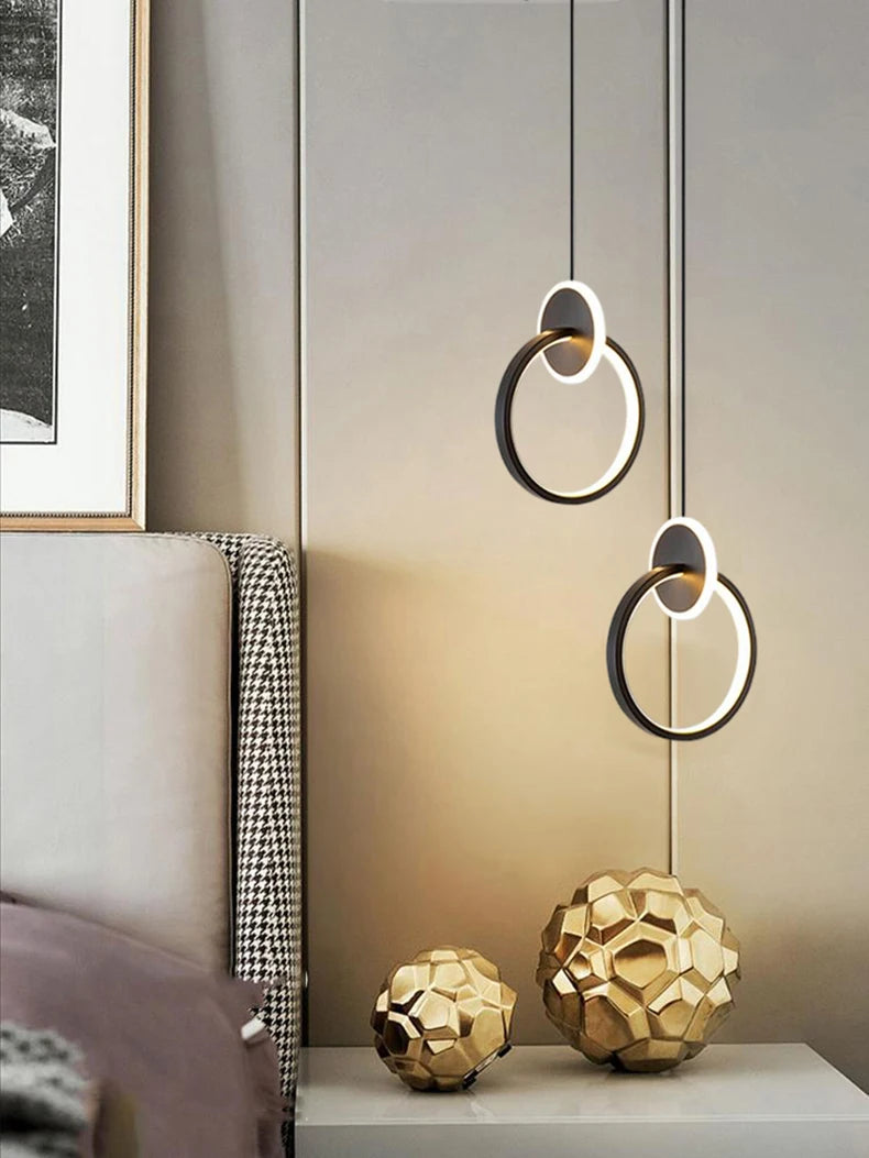Suspension Anneau en Métal Design Moderne