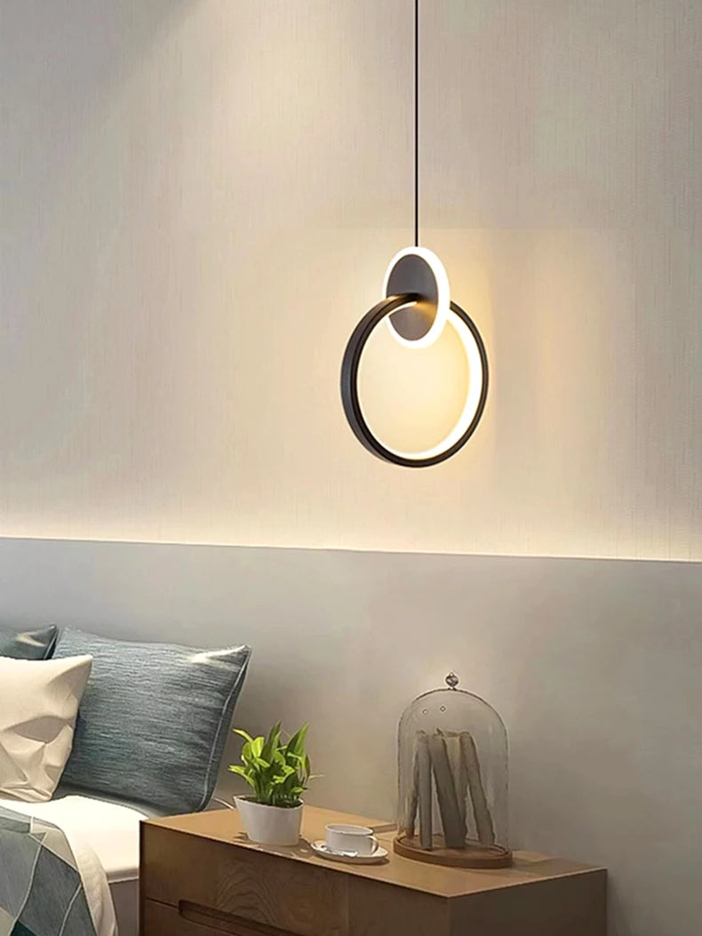 Suspension Anneau en Métal Design Moderne