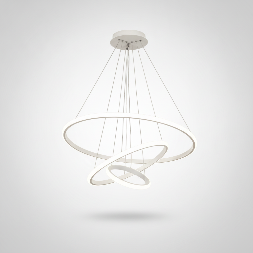 Suspension Anneaux en Métal Design Artistique Dimmable
