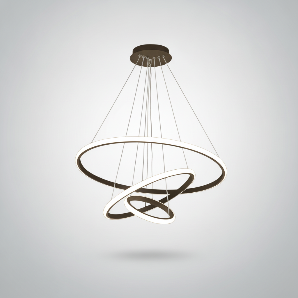 Suspension Anneaux en Métal Design Artistique Dimmable