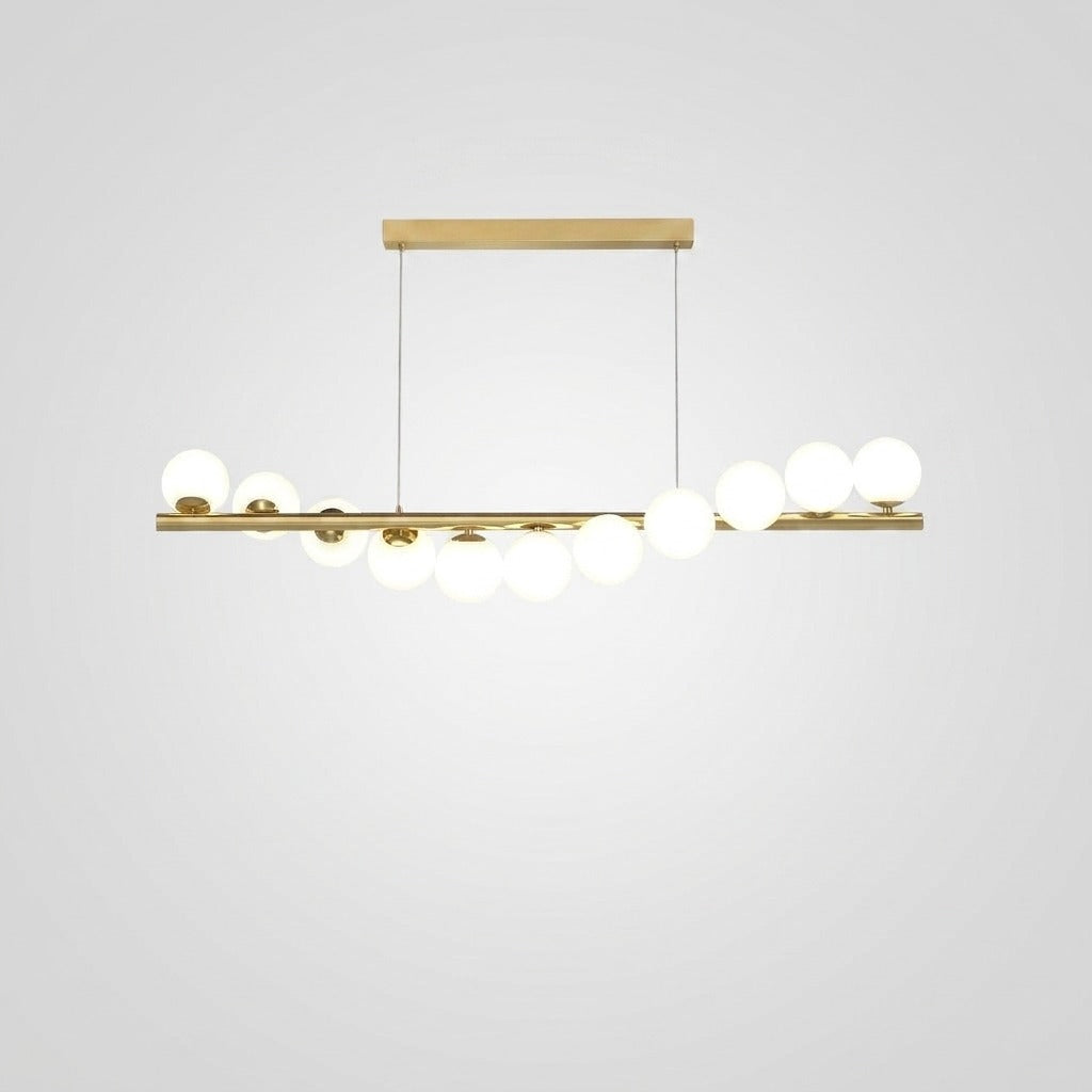 Suspension avec boule en verre et barre linéaire design moderne