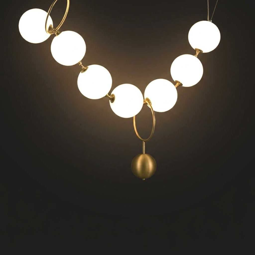 Suspension Boule Blanche LED en Métal et Acrylique