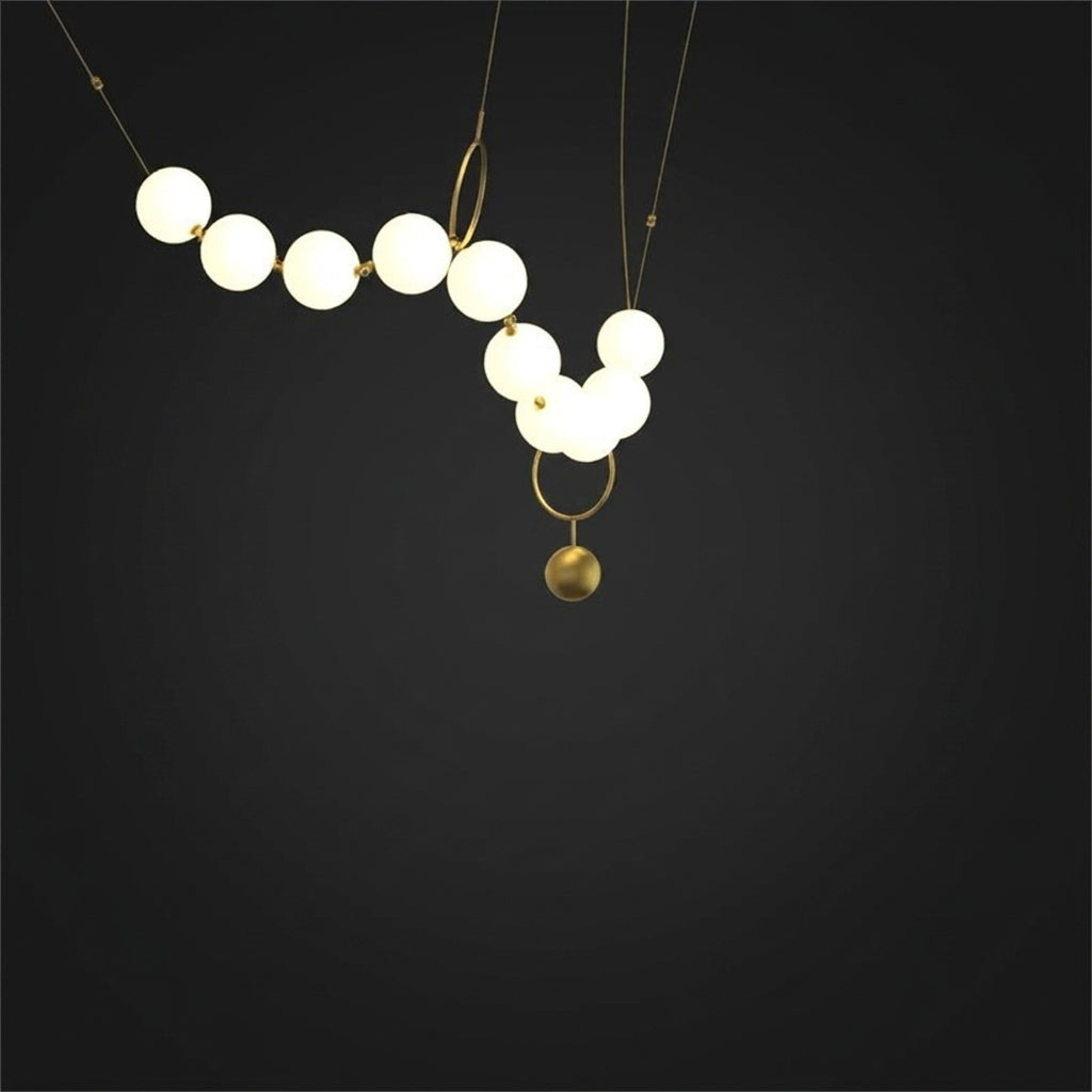 Suspension Boule Blanche LED en Métal et Acrylique