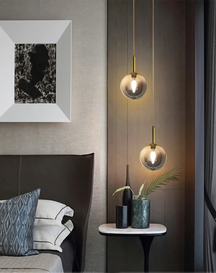 Suspension Boule en Verre Design Nordique