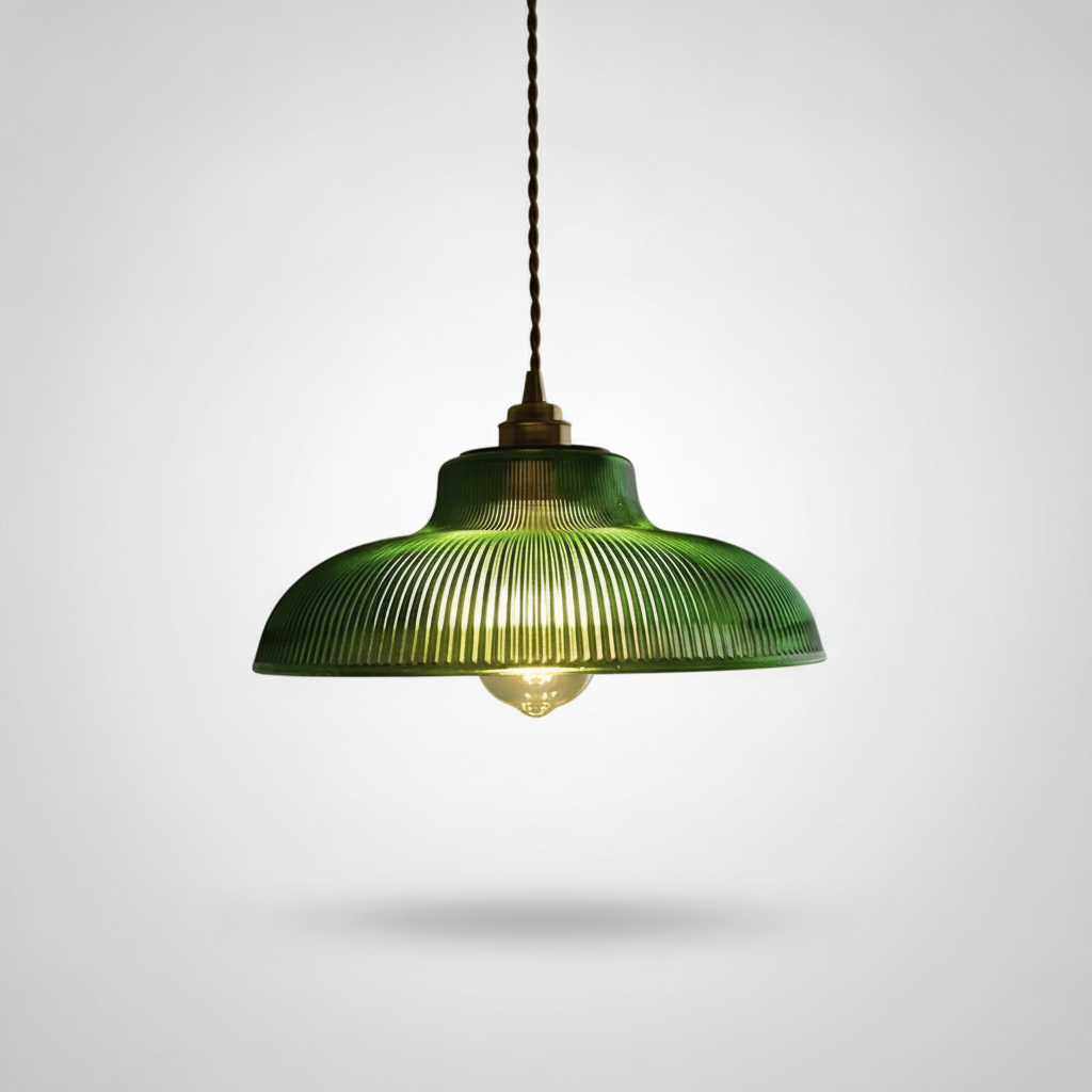 Suspension Boule en Verre et Laiton Design Vintage