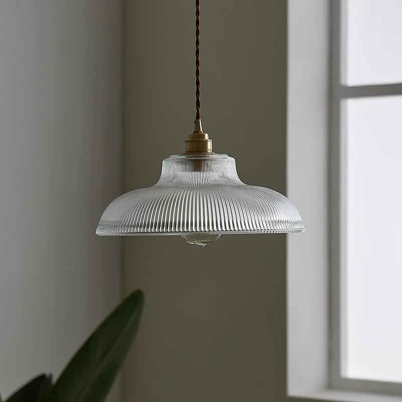 Suspension Boule en Verre et Laiton Design Vintage