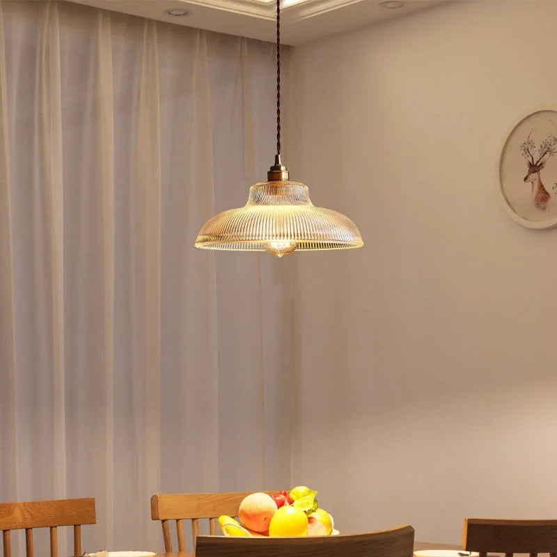 Suspension Boule en Verre et Laiton Design Vintage