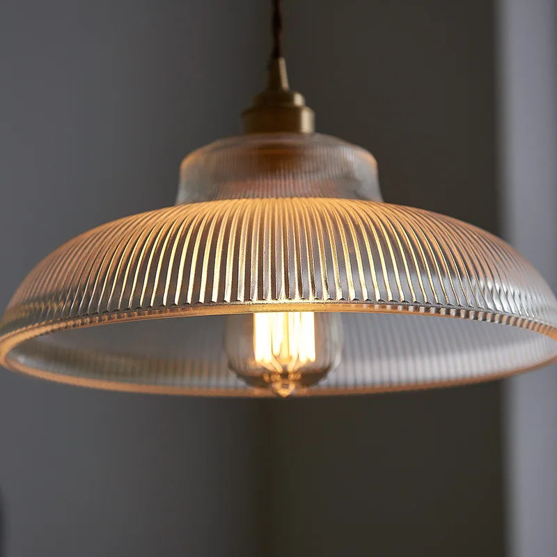Suspension Boule en Verre et Laiton Design Vintage