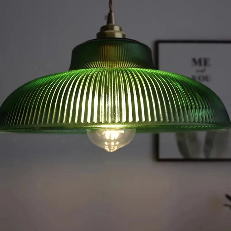 Suspension Boule en Verre et Laiton Design Vintage