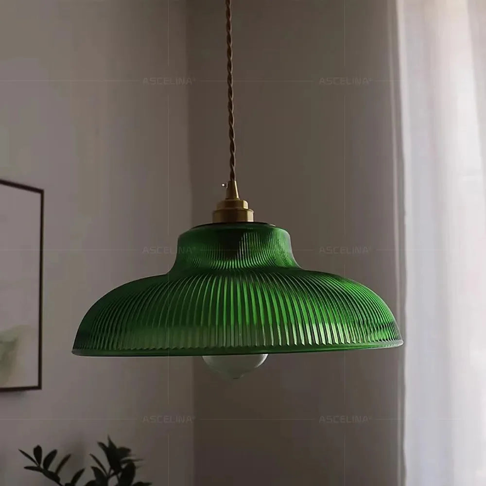 Suspension Boule en Verre et Laiton Design Vintage