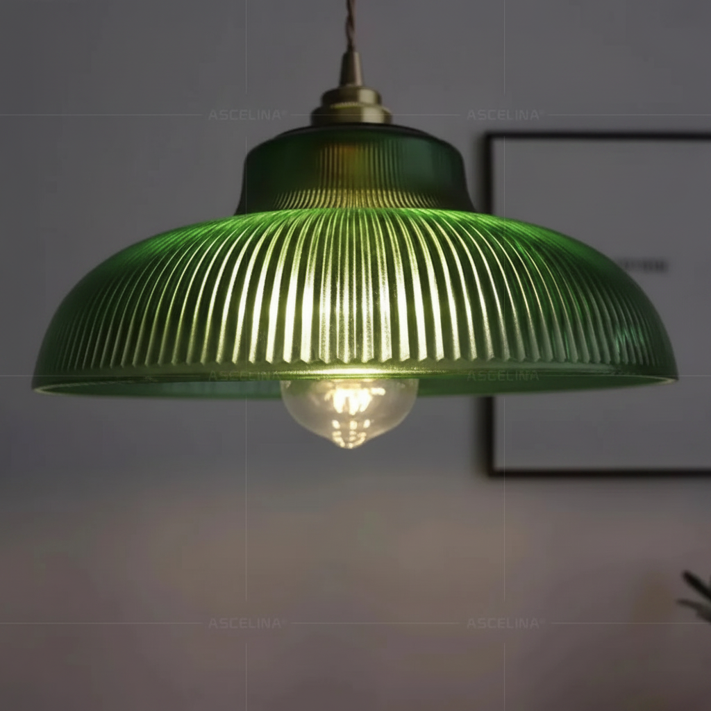 Suspension Boule en Verre et Laiton Design Vintage