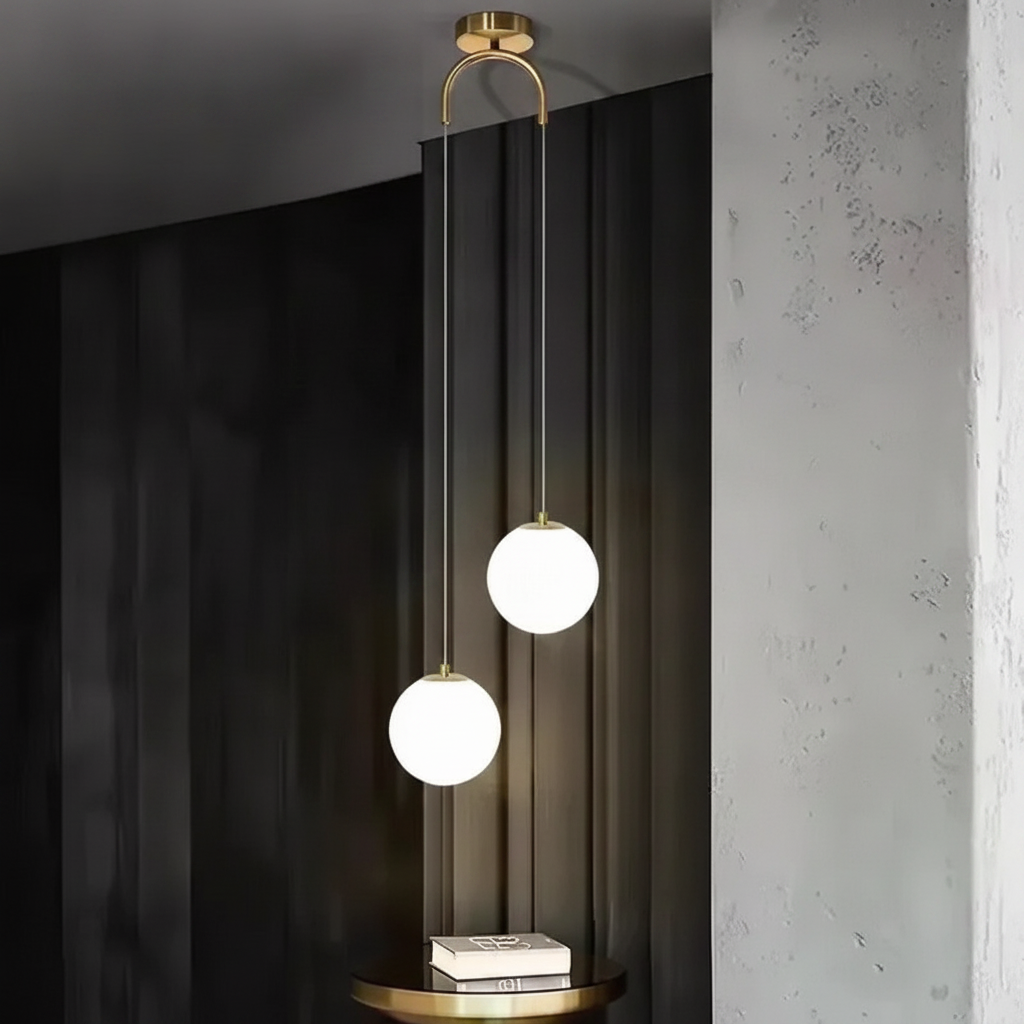 Suspension Boule en Verre et Métal Design Moderne
