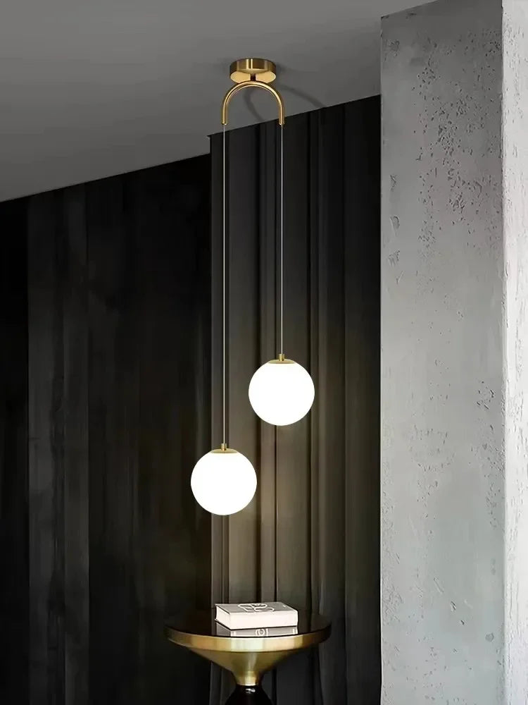Suspension Boule en Verre et Métal Design Moderne