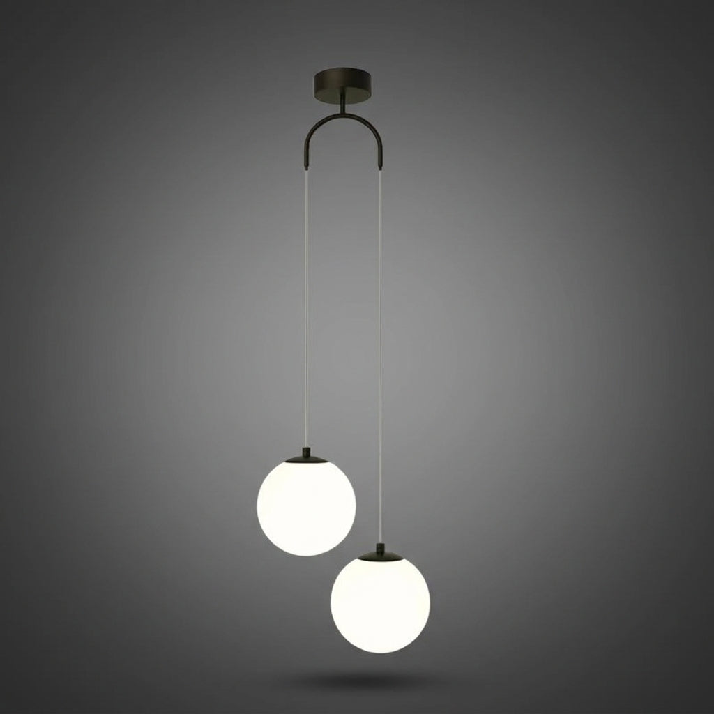 Suspension Boule en Verre et Métal Design Moderne