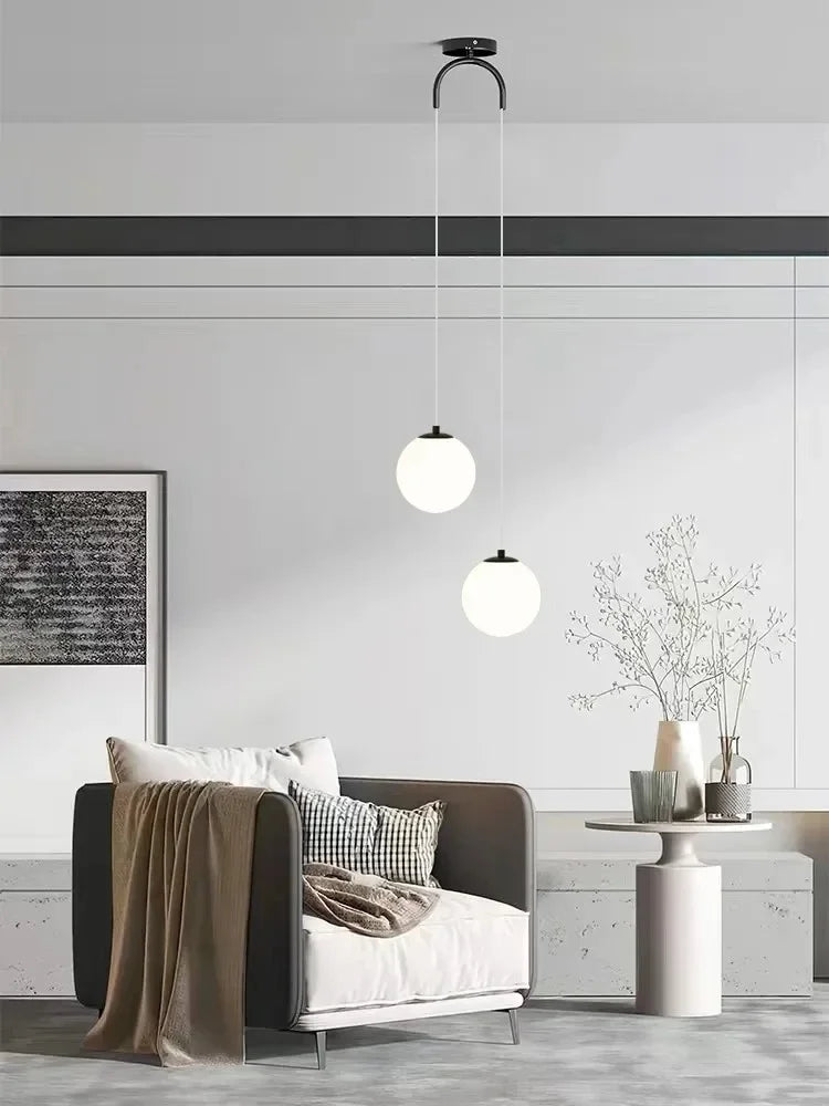 Suspension Boule en Verre et Métal Design Moderne