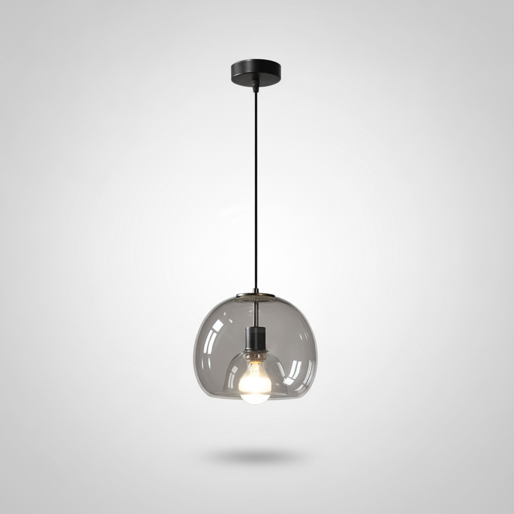 Suspension Boule en Verre Teinté Design Rétro