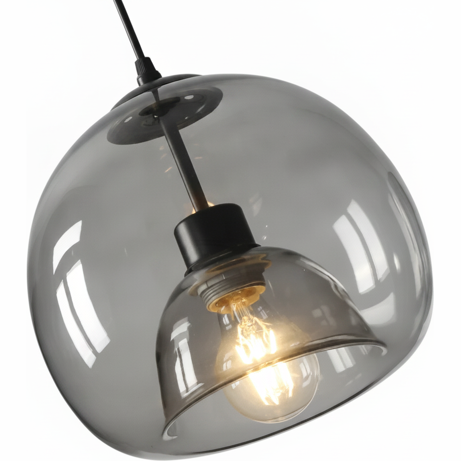 Suspension Boule en Verre Teinté Design Rétro