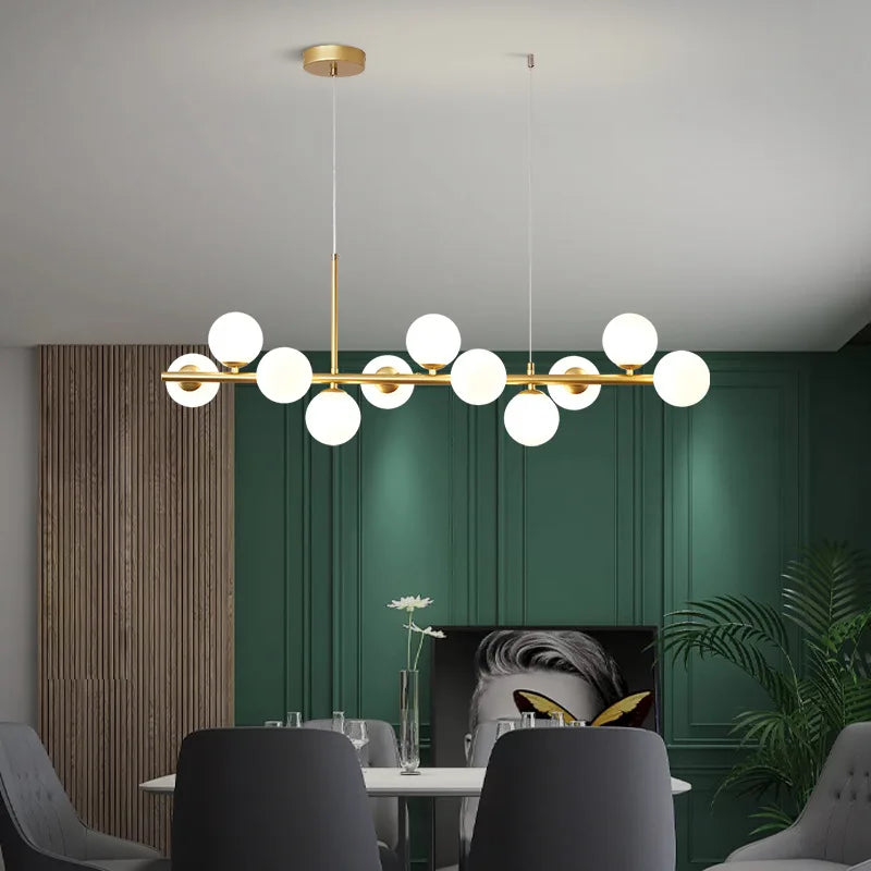 Suspension Boules de Verre en Cascade Design Moderne Image