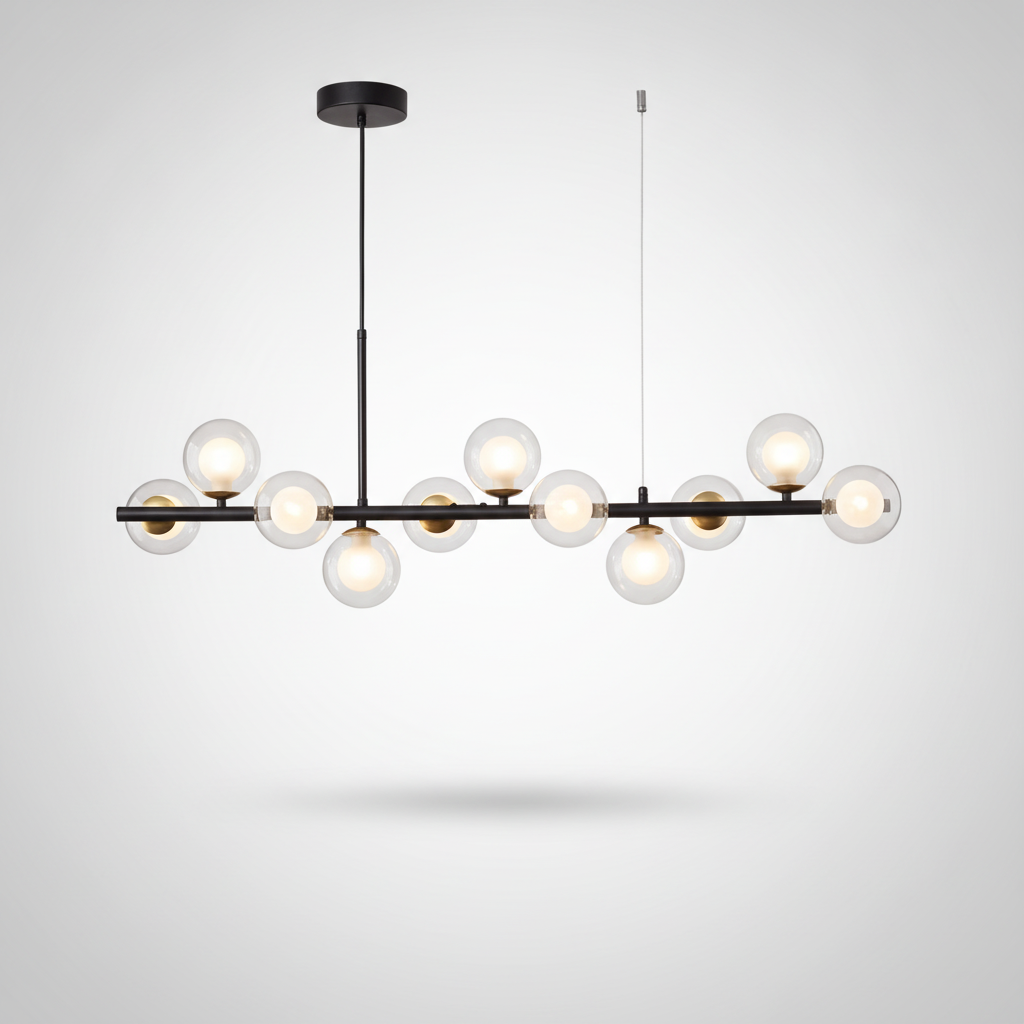 Suspension Boules de Verre en Cascade Design Moderne