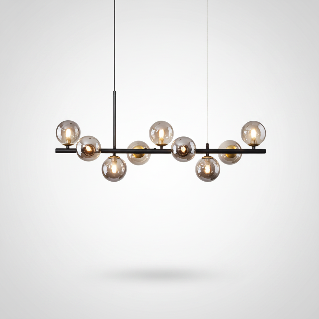 Suspension Boules de Verre en Cascade Design Moderne