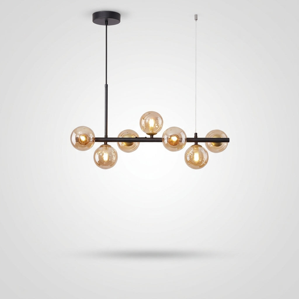 Suspension Boules de Verre en Cascade Design Moderne