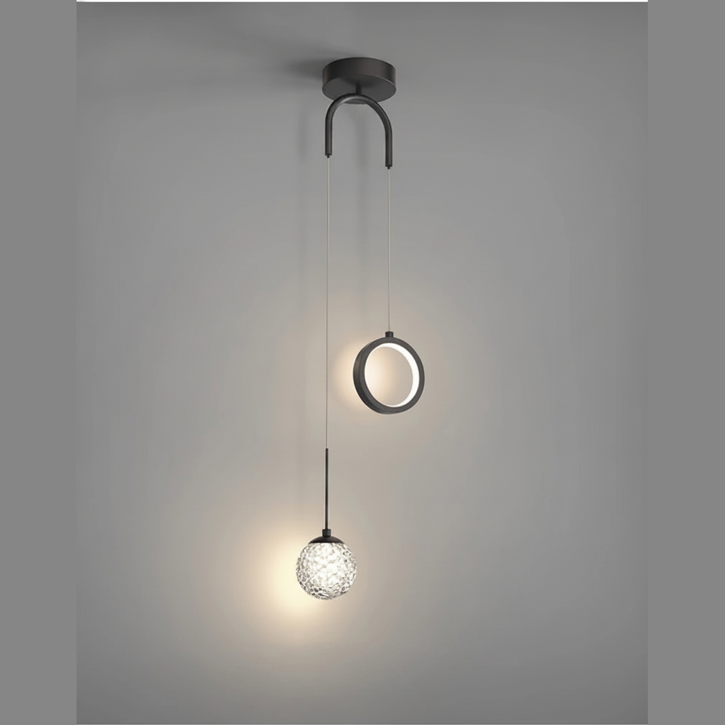 Suspension Boules en Verre et Métal Dimmable
