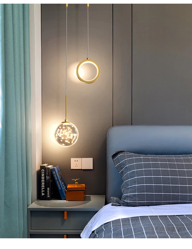 Suspension Boules en Verre et Métal Dimmable