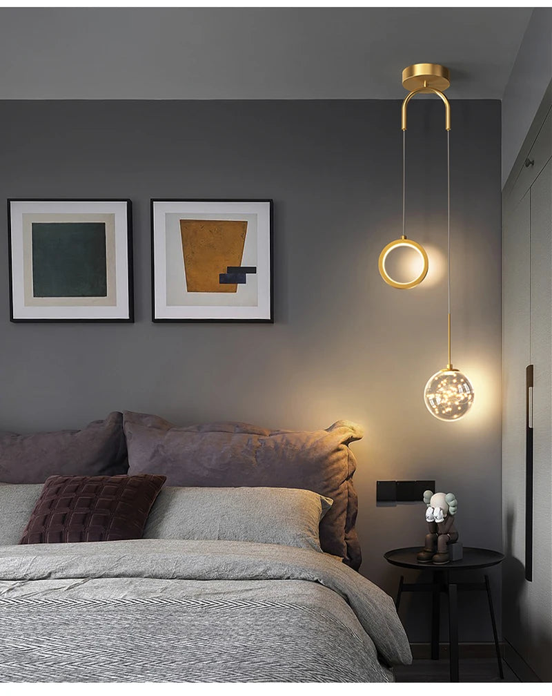 Suspension Boules en Verre et Métal Dimmable