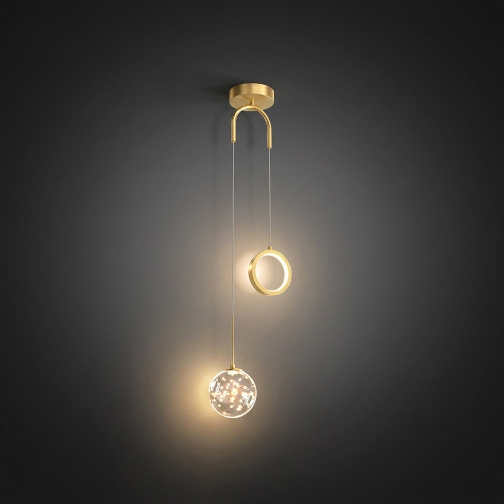 Suspension Boules en Verre et Métal Dimmable