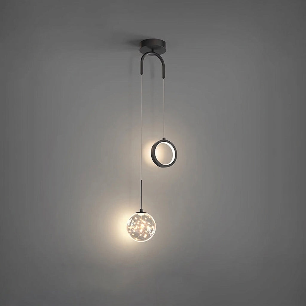 Suspension Boules en Verre et Métal Dimmable