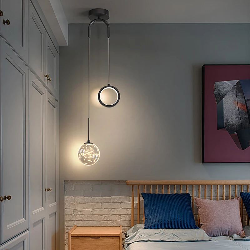 Suspension Boules en Verre et Métal Dimmable
