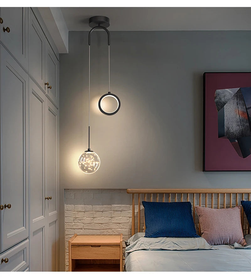 Suspension Boules en Verre et Métal Dimmable
