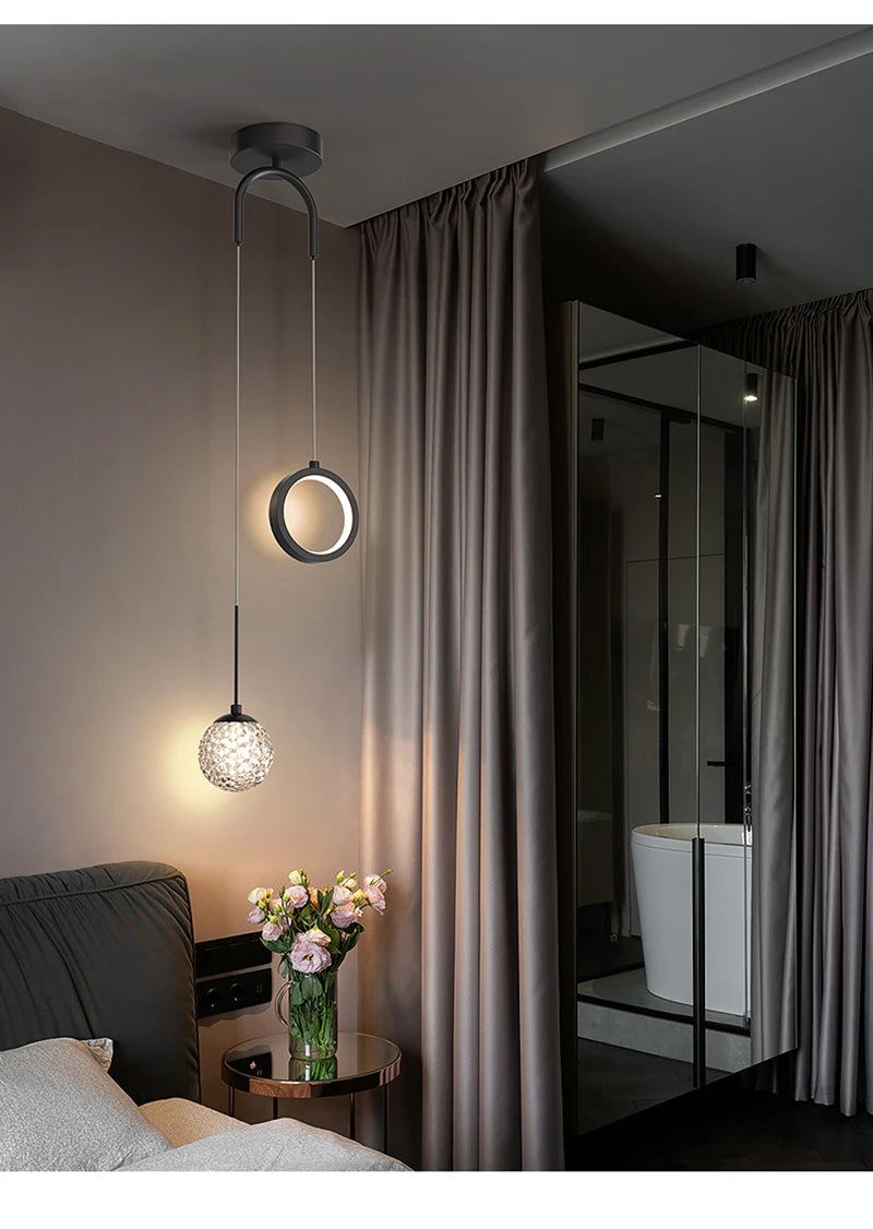 Suspension Boules en Verre et Métal Dimmable