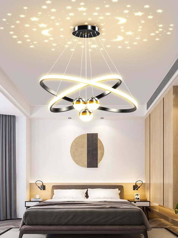 Suspension Cercles en Métal Dimmable