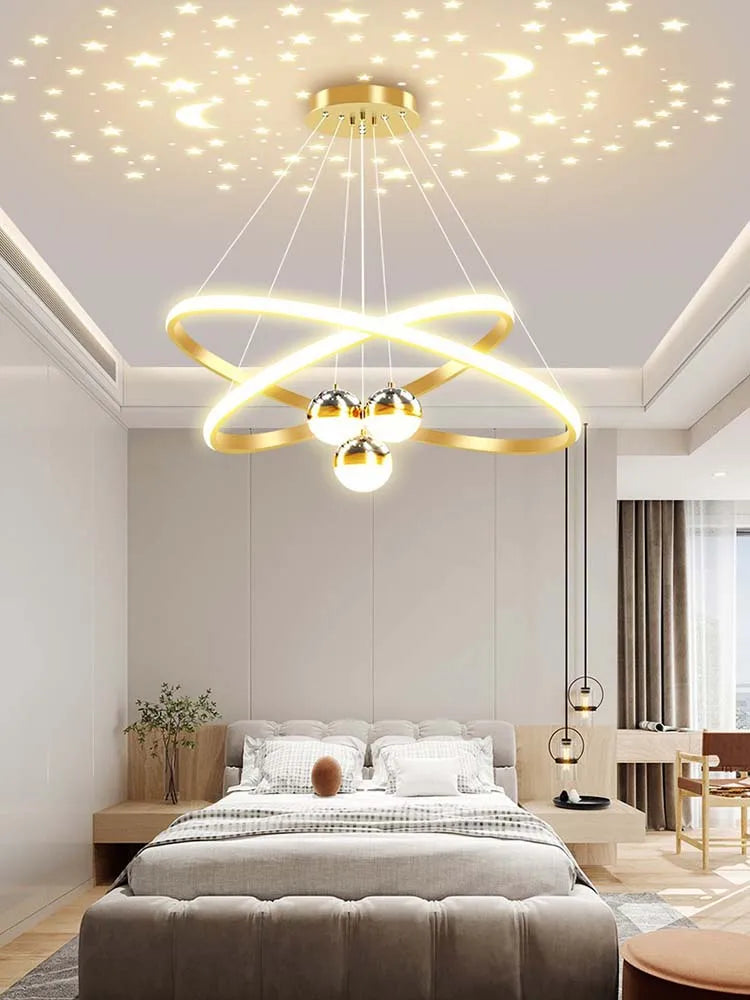 Suspension Cercles en Métal Dimmable