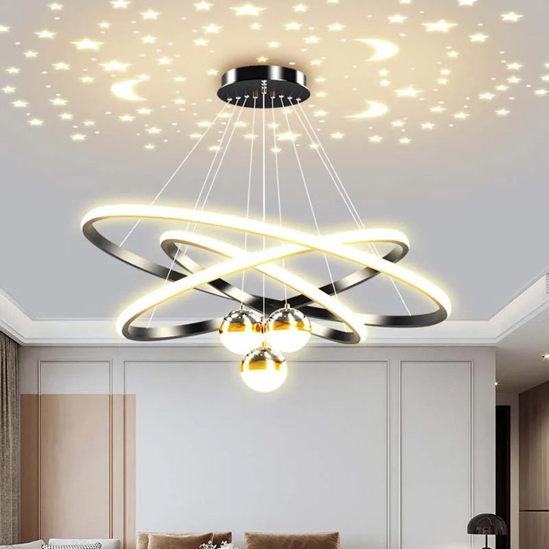 Suspension Cercles en Métal Dimmable