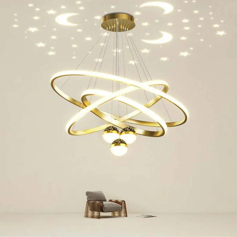Suspension Cercles en Métal Dimmable