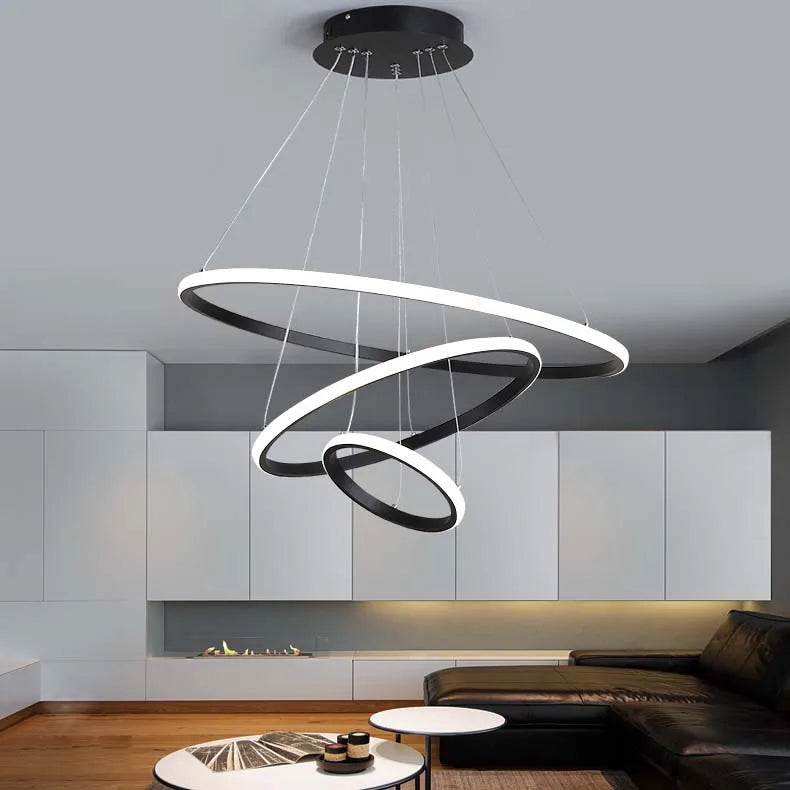 Suspension Cercles en Métal Dimmable