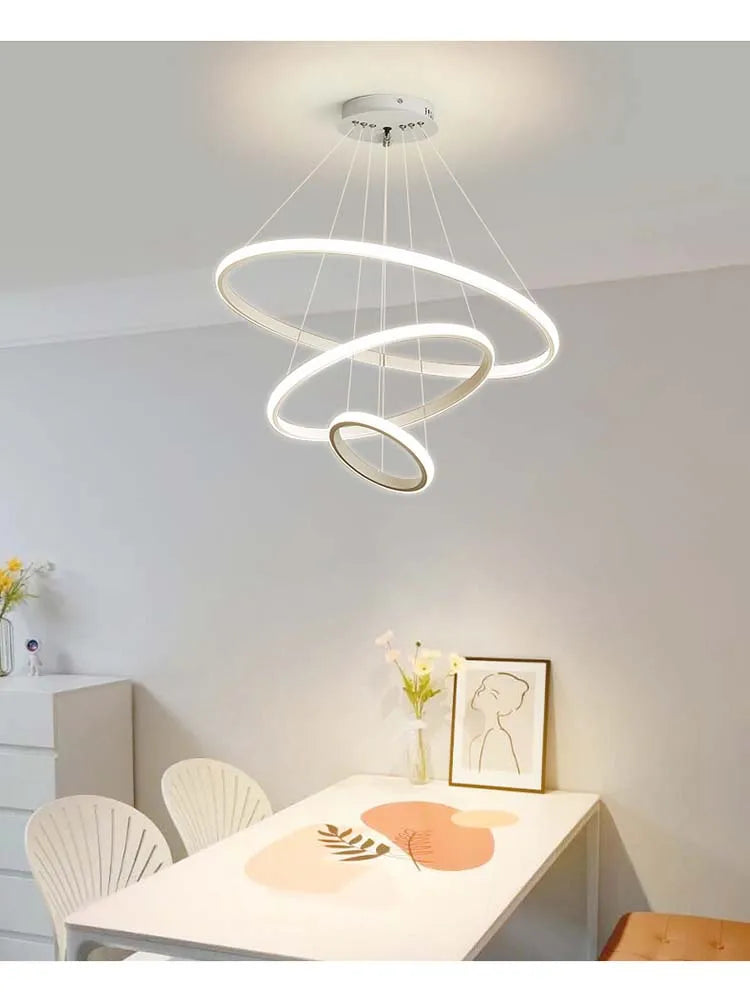 Suspension Cercles en Métal Dimmable