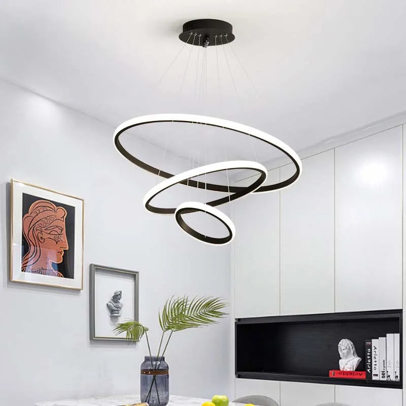 Suspension Cercles en Métal Dimmable
