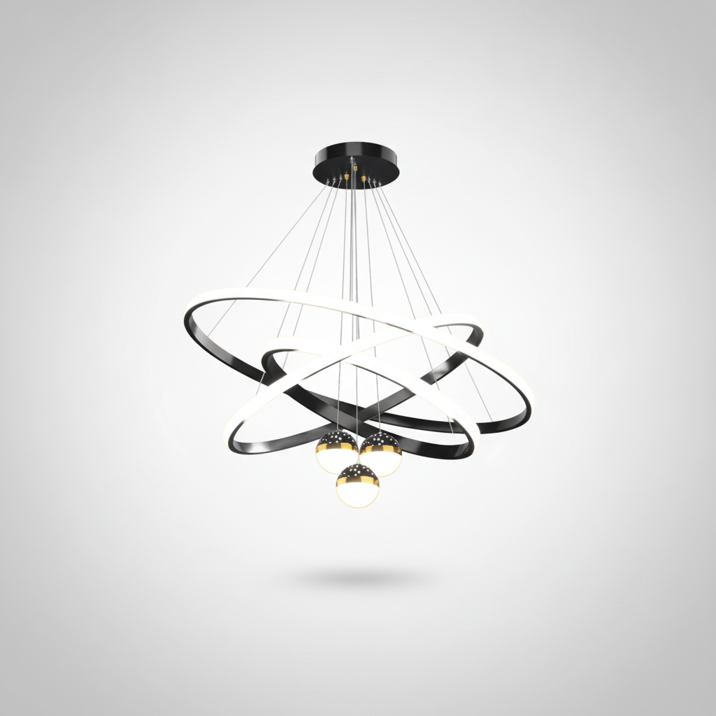 Suspension Cercles en Métal Dimmable