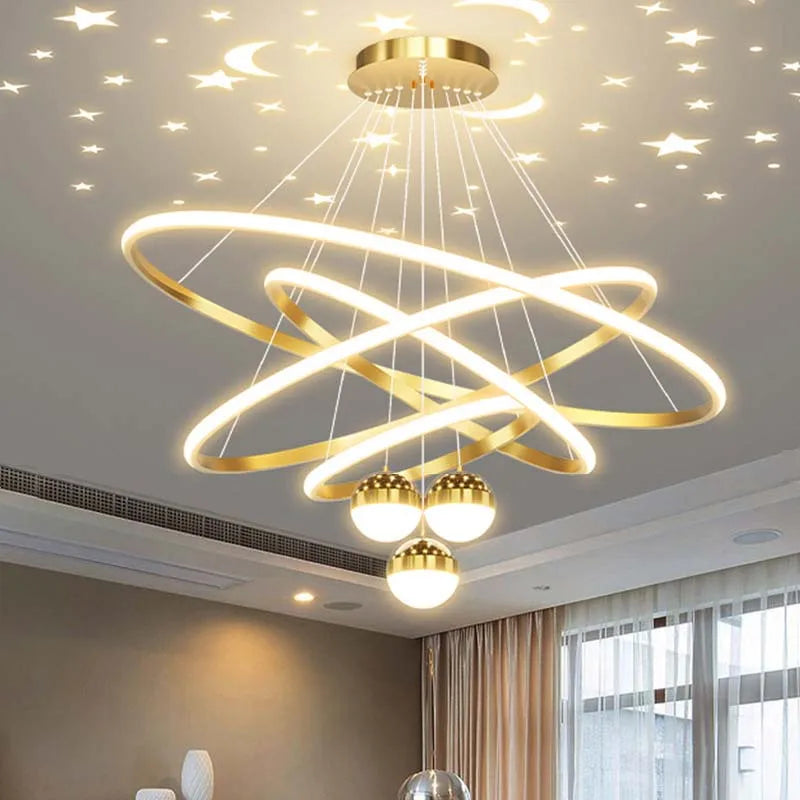 Suspension Cercles en Métal Dimmable