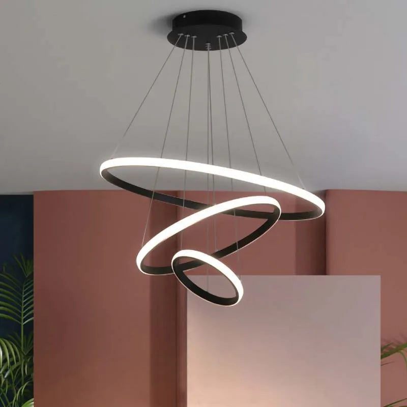 Suspension Cercles en Métal Dimmable