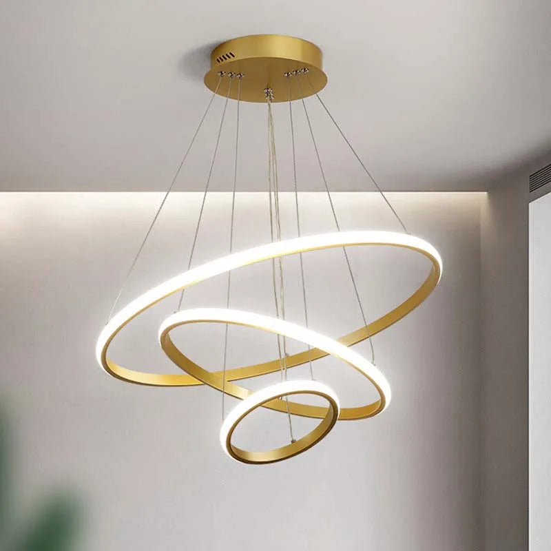 Suspension Cercles en Métal Dimmable