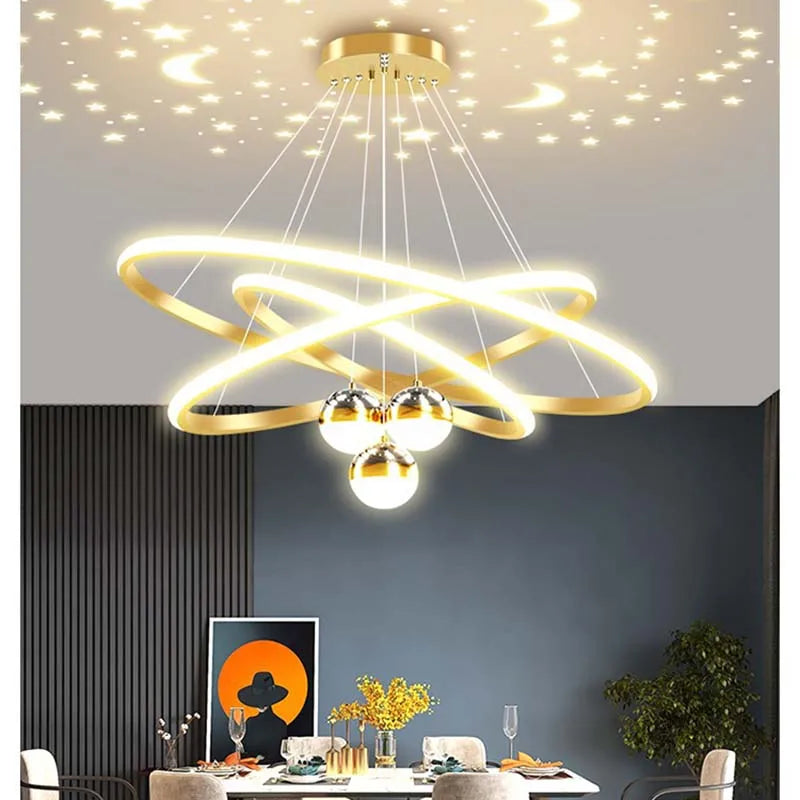 Suspension Cercles en Métal Dimmable