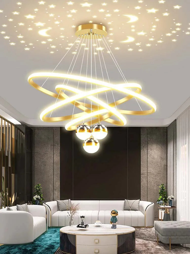 Suspension Cercles en Métal Dimmable