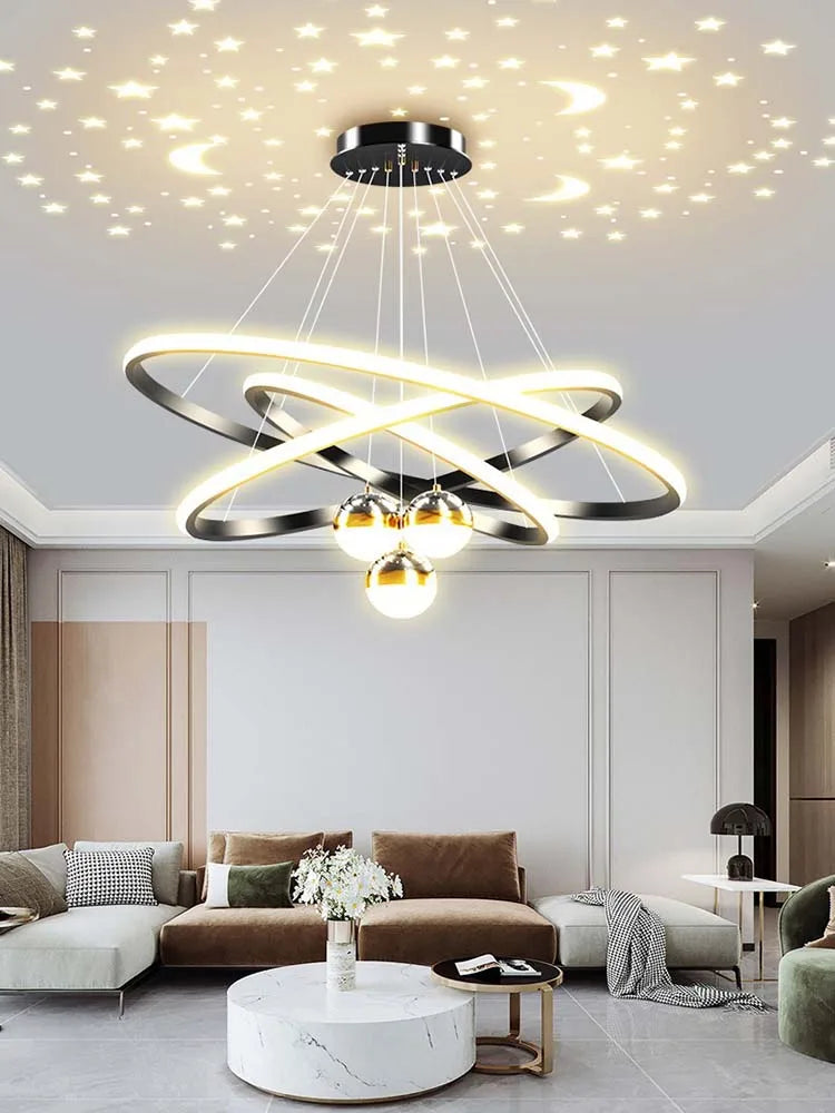 Suspension Cercles en Métal Dimmable