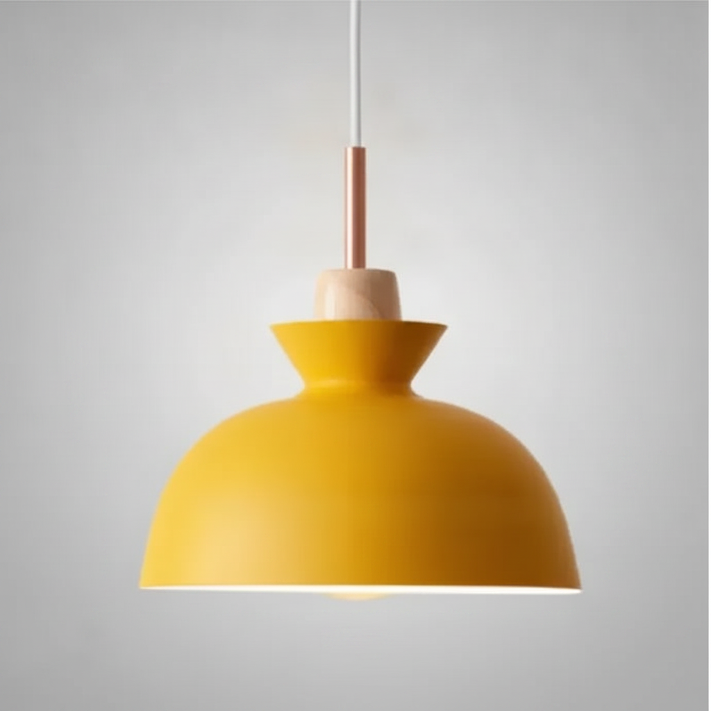 Suspension Cloche en Bois et Métal Design Campagne