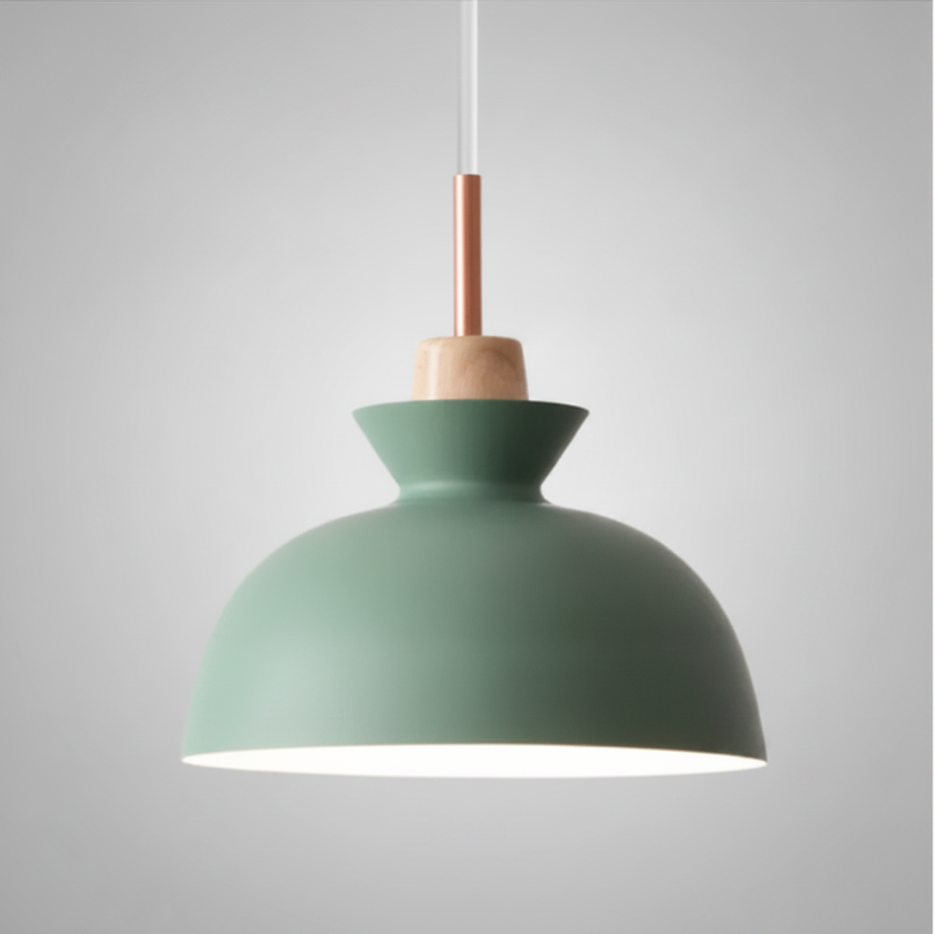 Suspension Cloche en Bois et Métal Design Campagne