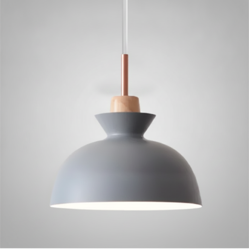 Suspension Cloche en Bois et Métal Design Campagne
